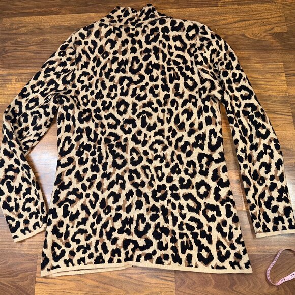 J.Crew Leopard Print Mid‑Length Cotton Cardigan - Picture 3 of 8